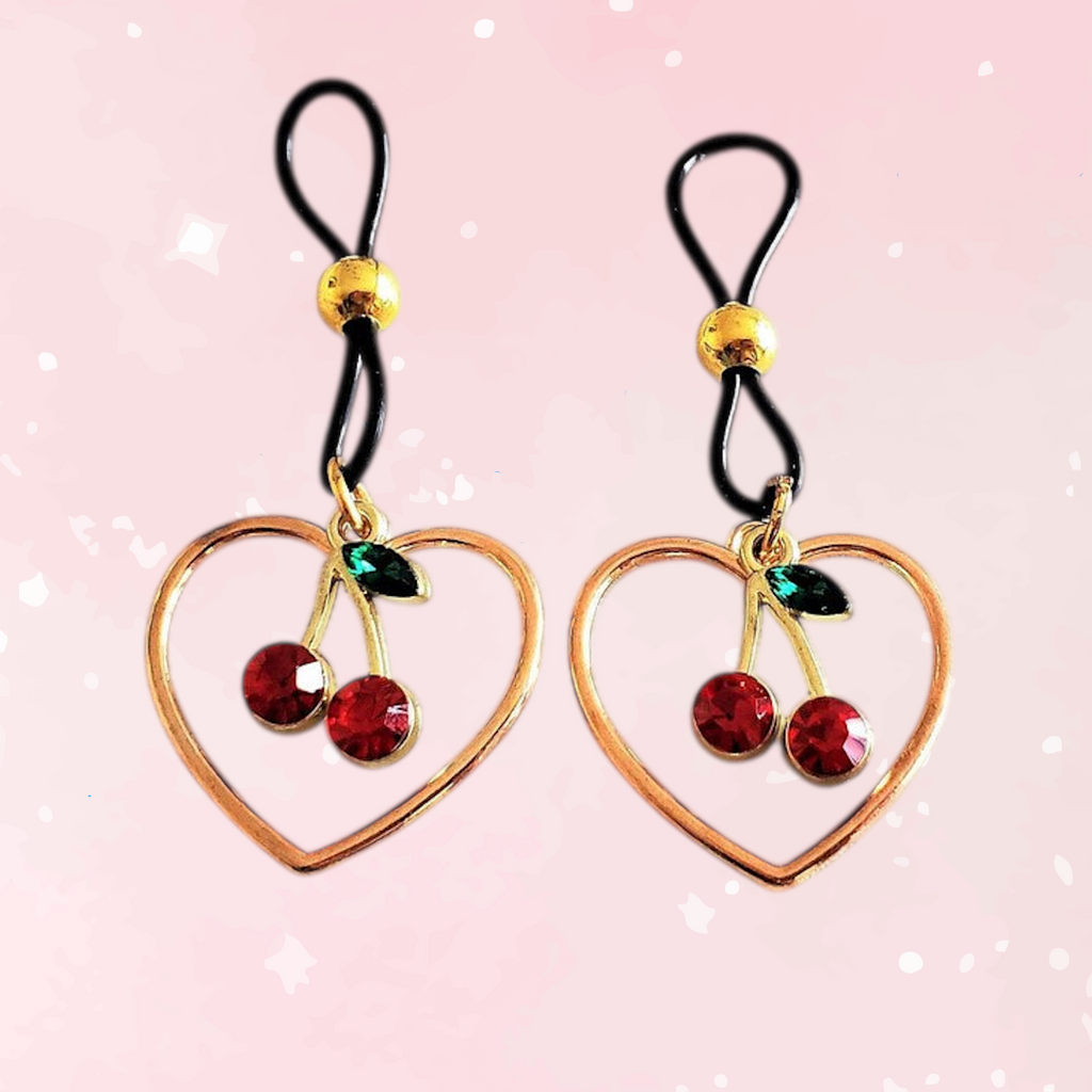 Cherry Heart Non-Pierced Nipple Ring - Puppy's Aesthetics
