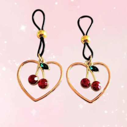 Cherry Heart Non-Pierced Nipple Ring - Puppy's Aesthetics