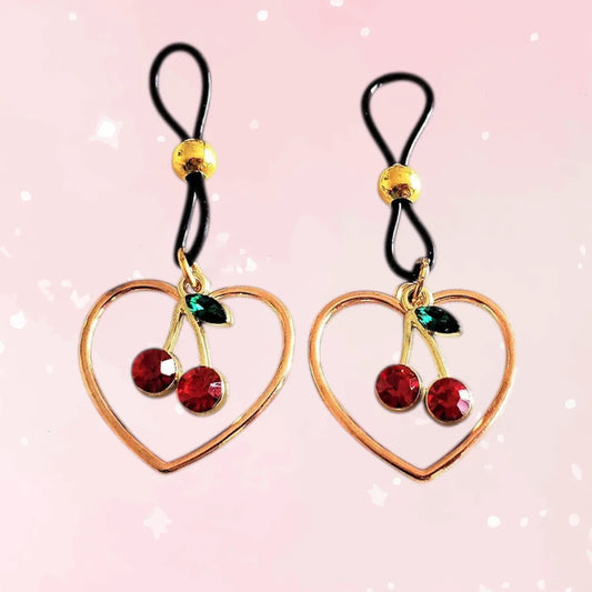 Cherry Heart Non-Pierced Nipple Ring - Puppy's Aesthetics