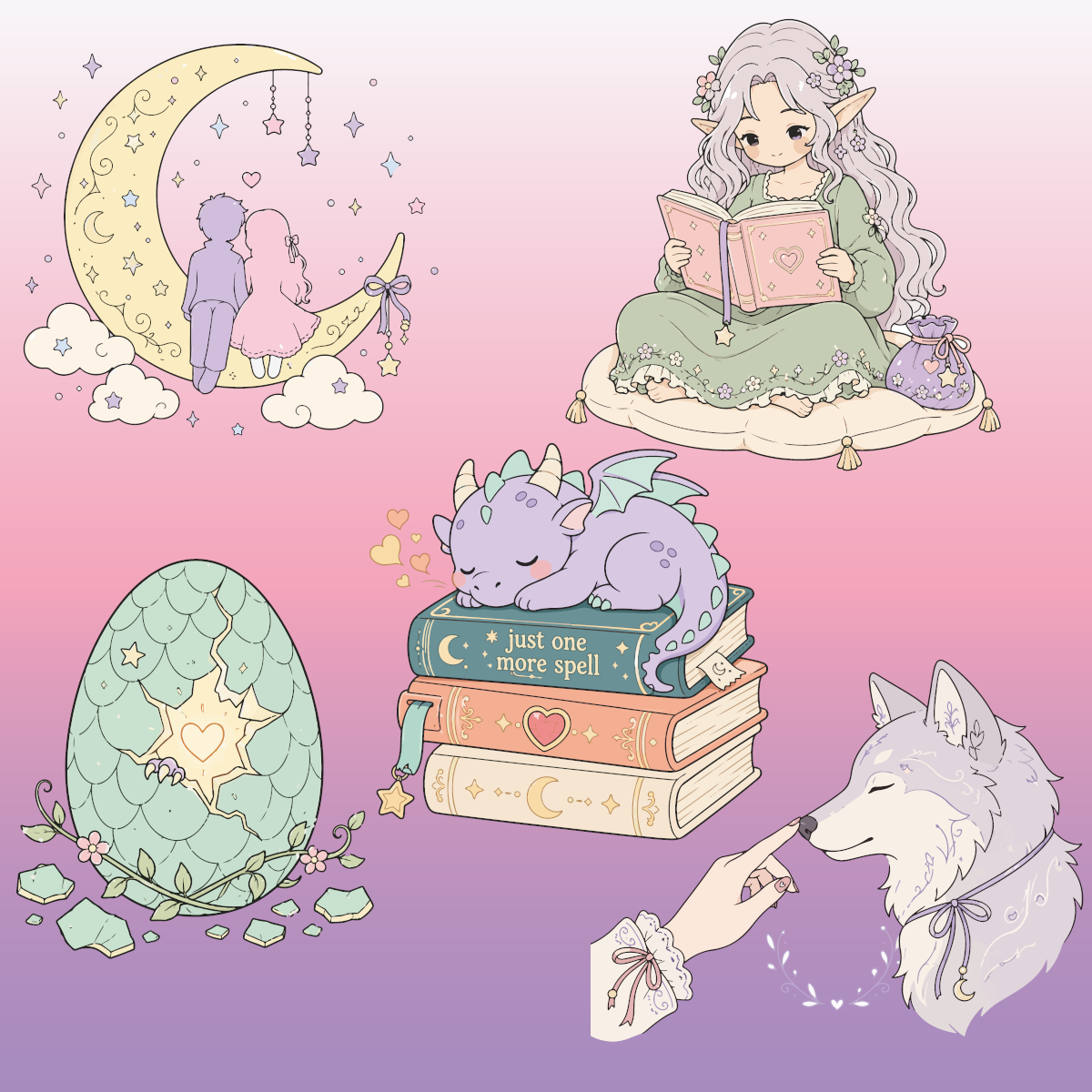 Romantasy Mini Sticker Pack (3.4inch - Individual Stickers)