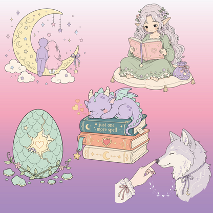 Romantasy Mini Sticker Pack (3.4inch - Individual Stickers)