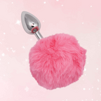 Running Wild Pink Bunny Tail Anal Plug