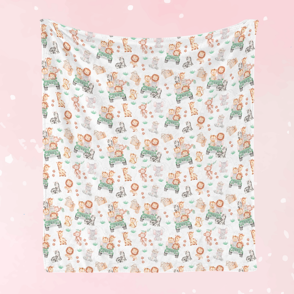 Sweet Safari Soft Flannel Blanket