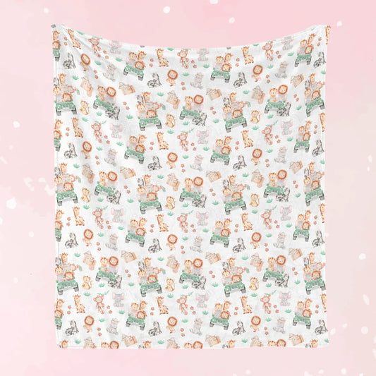Sweet Safari Soft Flannel Blanket - Puppy's Aesthetics