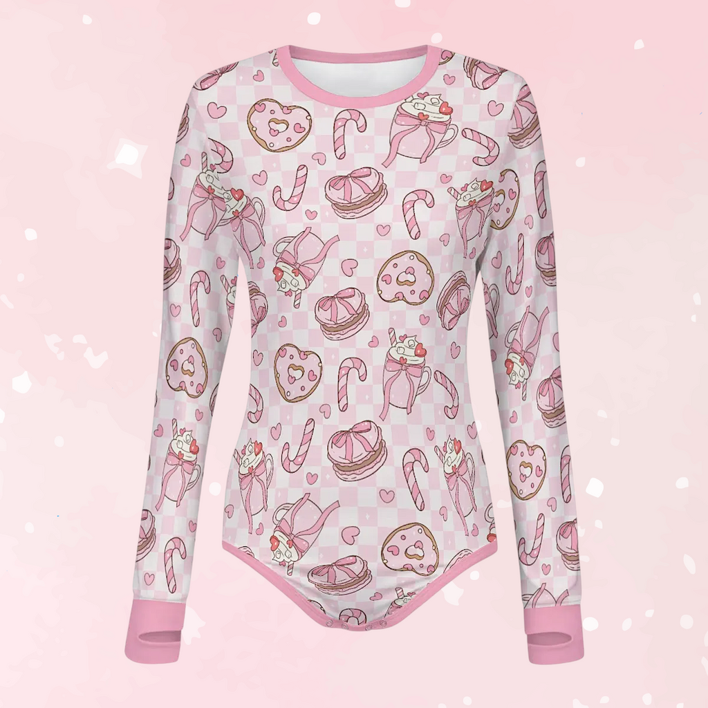 Sugar Plum Sips Long Sleeve CuddleSuit