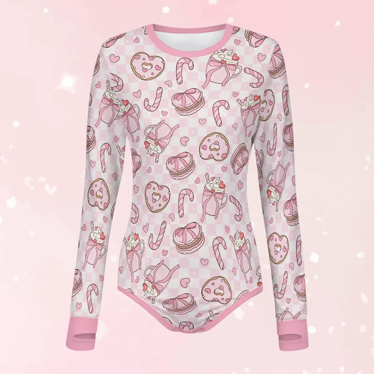 Sugar Plum Sips Long Sleeve CuddleSuit - Puppy's Aesthetics