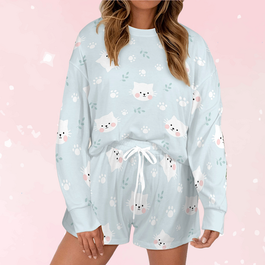 Pretty Kitty Baby Blue Pajama Set