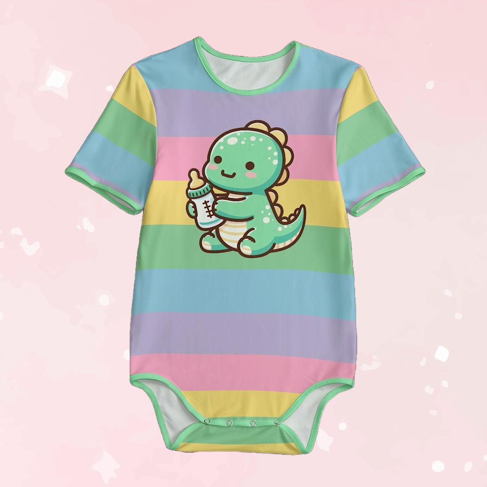 Baby Dino Rainbow Adult Unisex Onesie