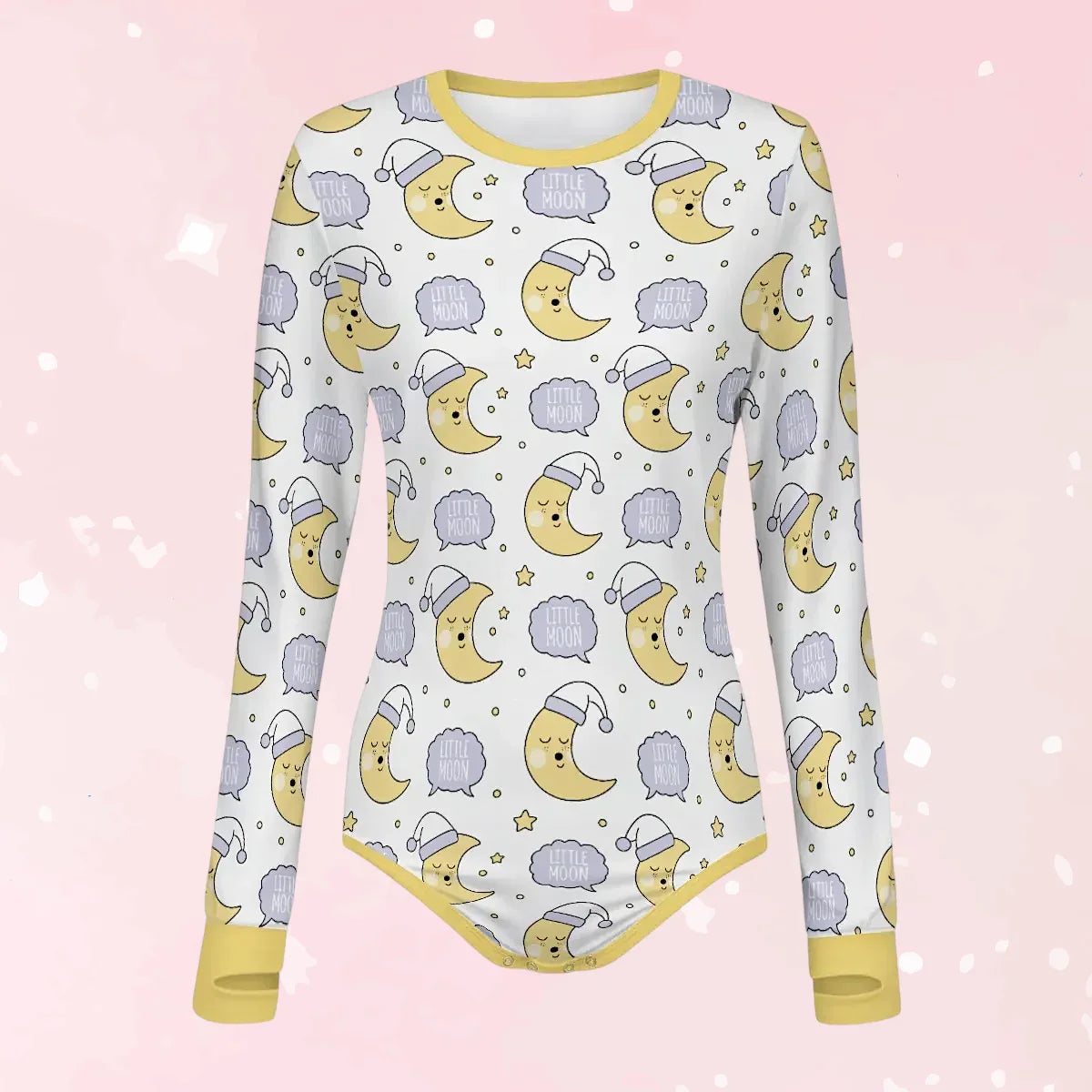 Sleepy Little Moon Long Sleeve Bodysuit - Puppy's Aesthetics