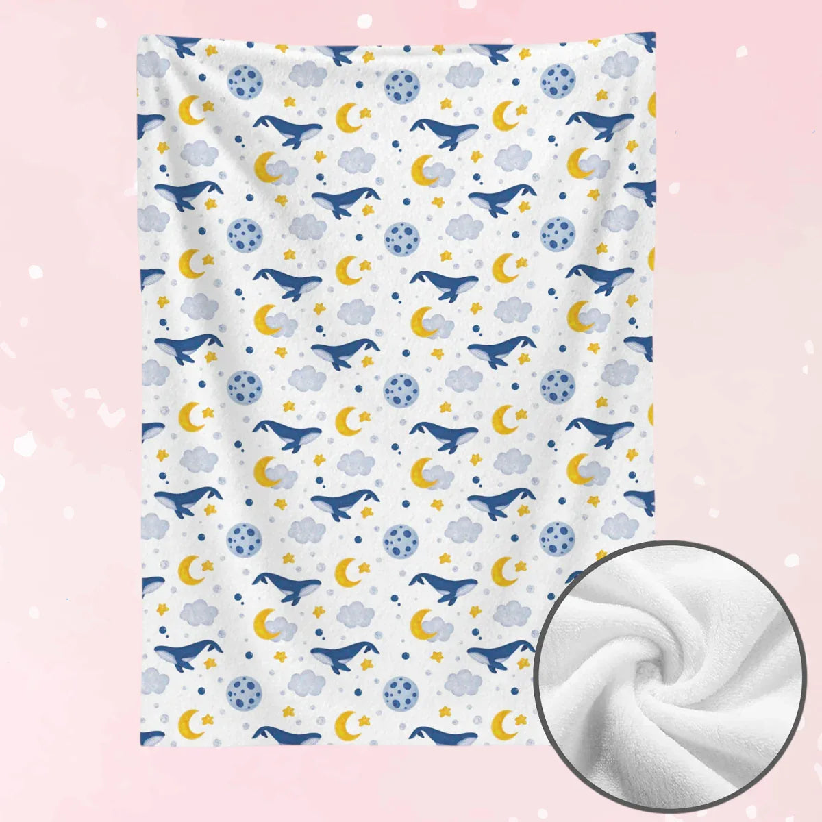 Dreamy Whale Fleece Blanket - Puppy's Aesthetics
