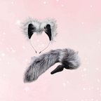 Tailz Grey Wolf Tail Plug & Ears Set