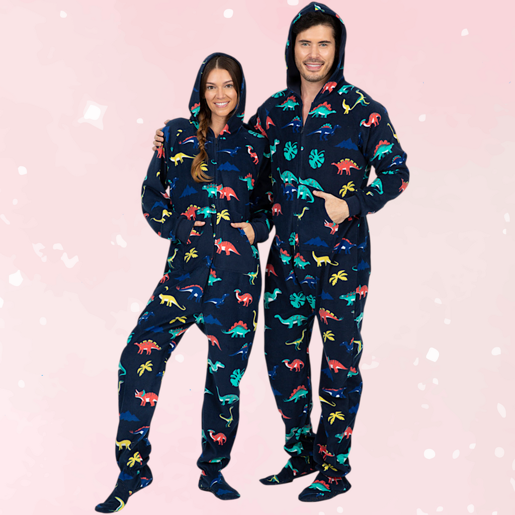 Dinosaur Kingdom Adult Hoodie Fleece Onesie