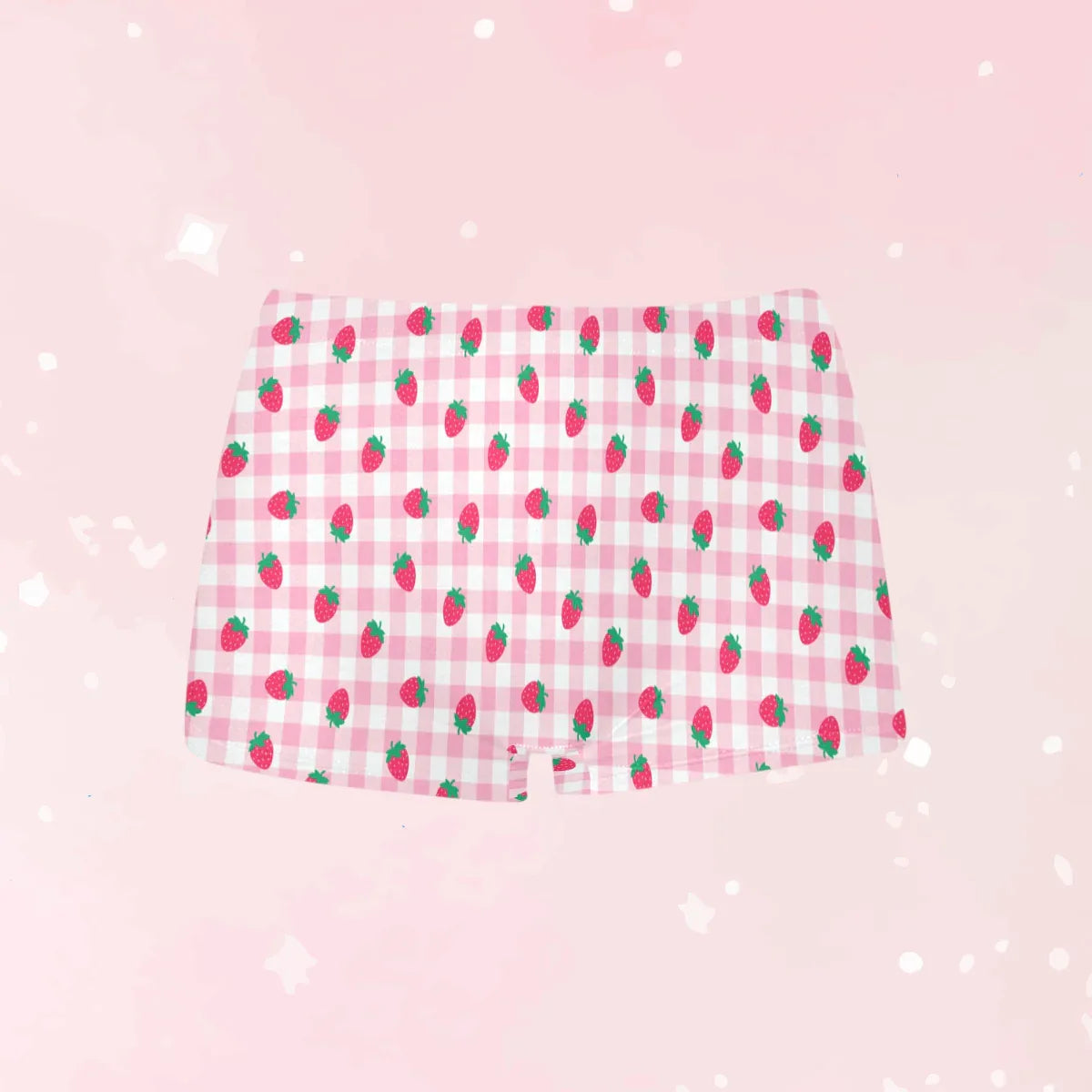 Strawberry Plaid Boyshort Panties - Puppy's Aesthetics