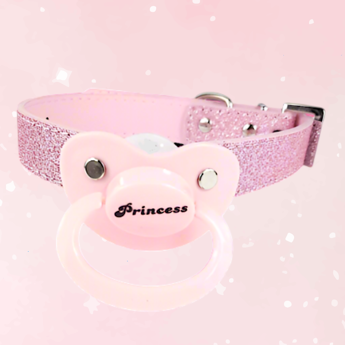 Pink Glitter Princess Pacifier Gag