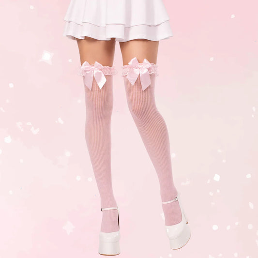 Calliope Striped Thigh Highs - Puppy's Aesthetics
