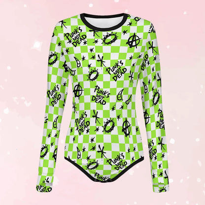Punk’s Not Dead Long Sleeve CuddleSuit - Puppy's Aesthetics