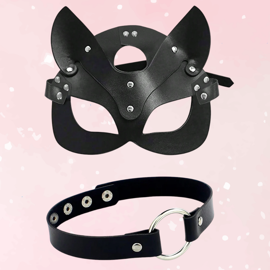 Midnight Purrfection Cat Mask & Collar Set