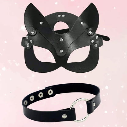 Midnight Purrfection Cat Mask & Collar Set - Puppy's Aesthetics