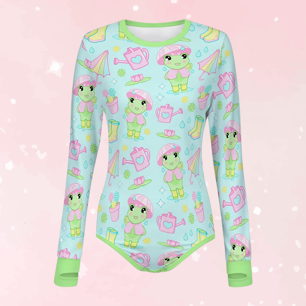 Rainy Day Froggie Long Sleeve CuddleSuit