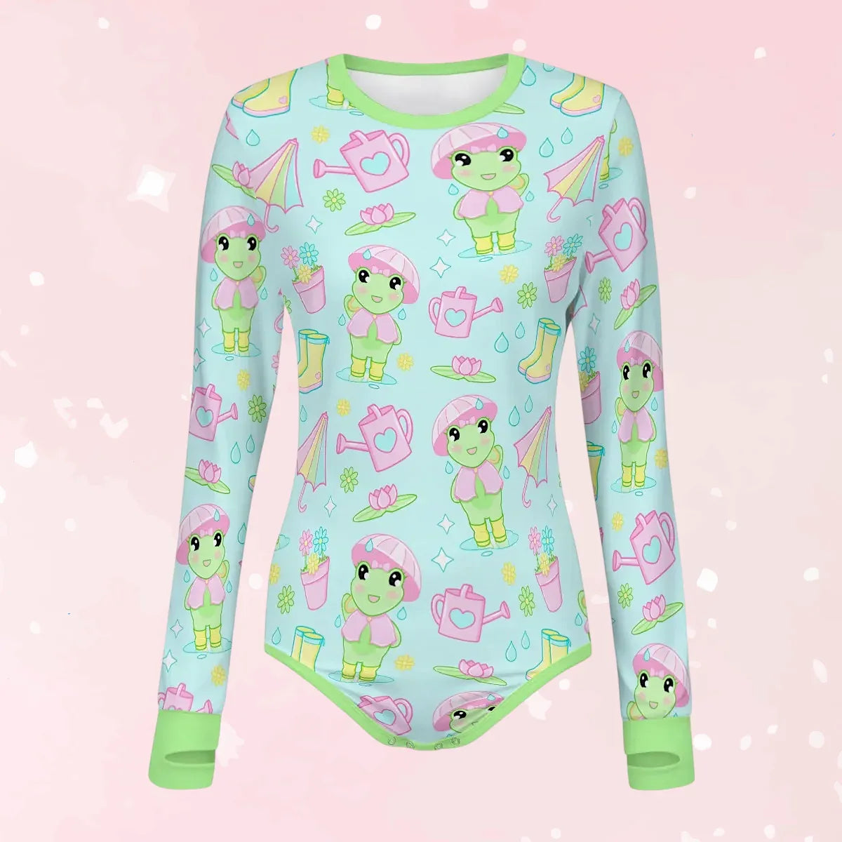 Rainy Day Froggie Long Sleeve CuddleSuit - Puppy's Aesthetics