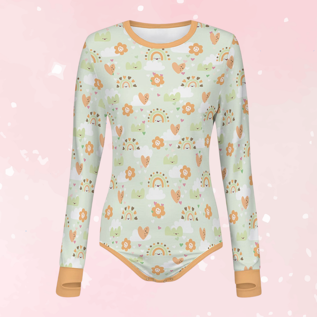 Mint Meadow Long Sleeve CuddleSuit