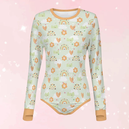 Mint Meadow Long Sleeve CuddleSuit - Puppy's Aesthetics