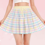 Rainbow Unicorn Plaid Ruffle Play Skirt
