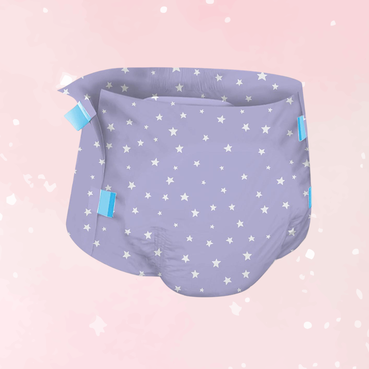Purple Stars Adult Diapers