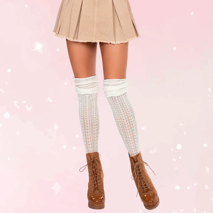 Serena Pointelle Knee Scrunch Socks - Puppy's Aesthetics