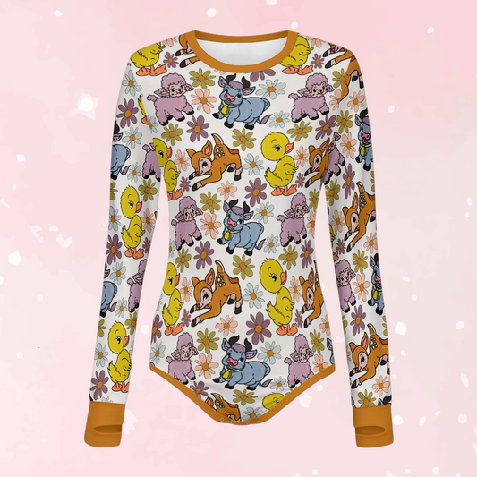 Kitsch Animals Long Sleeve CuddleSuit
