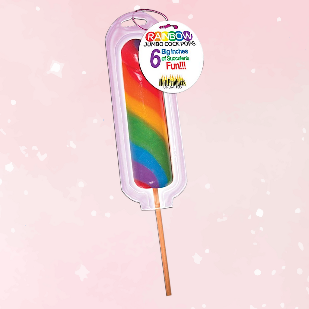 Rainbow Jumbo Cock Pop 6In
