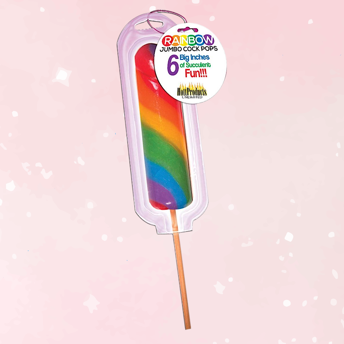 Rainbow Jumbo Cock Pop 6In