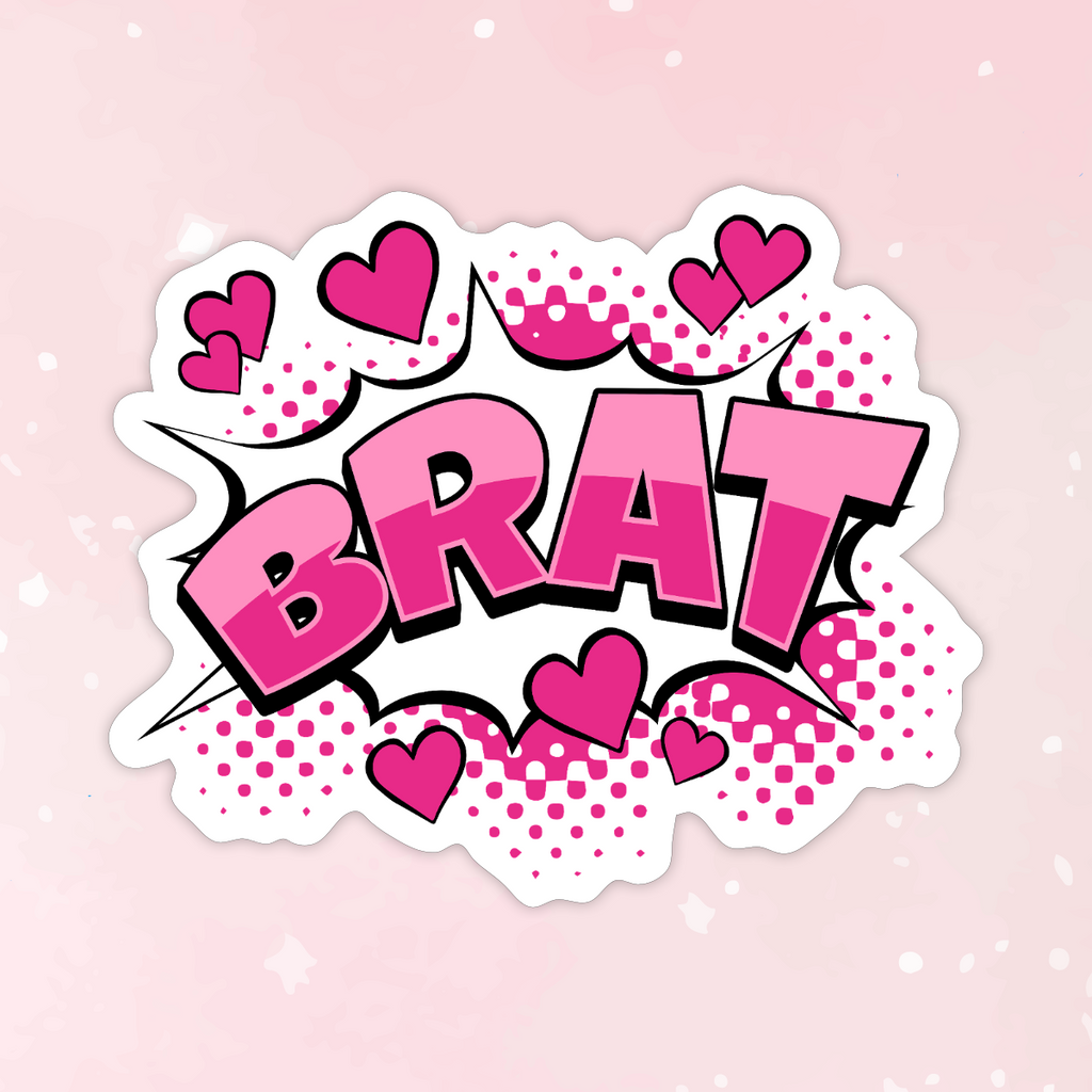 Cute Comic Style Brat Vinyl Sticker
