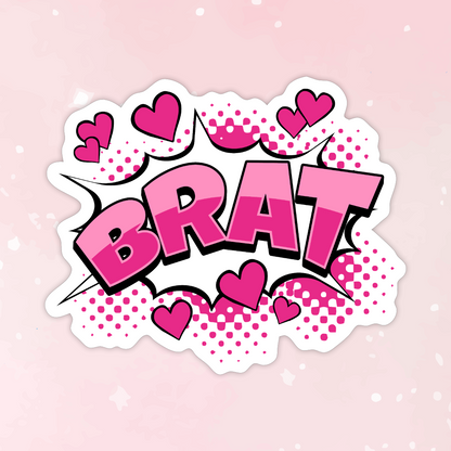 Cute Comic Style Brat Vinyl Sticker