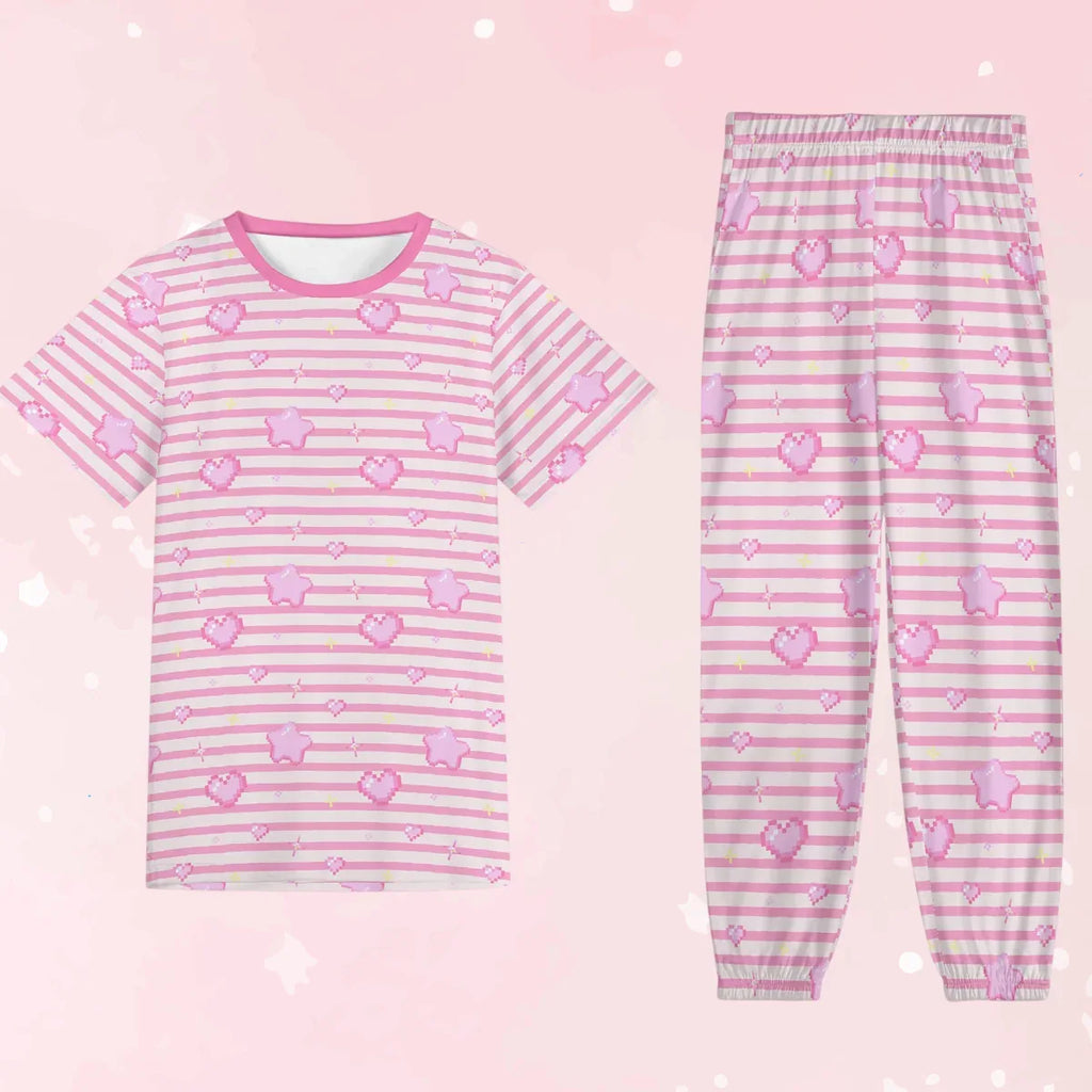 Pixel Hearts Unisex Jammies - Puppy's Aesthetics