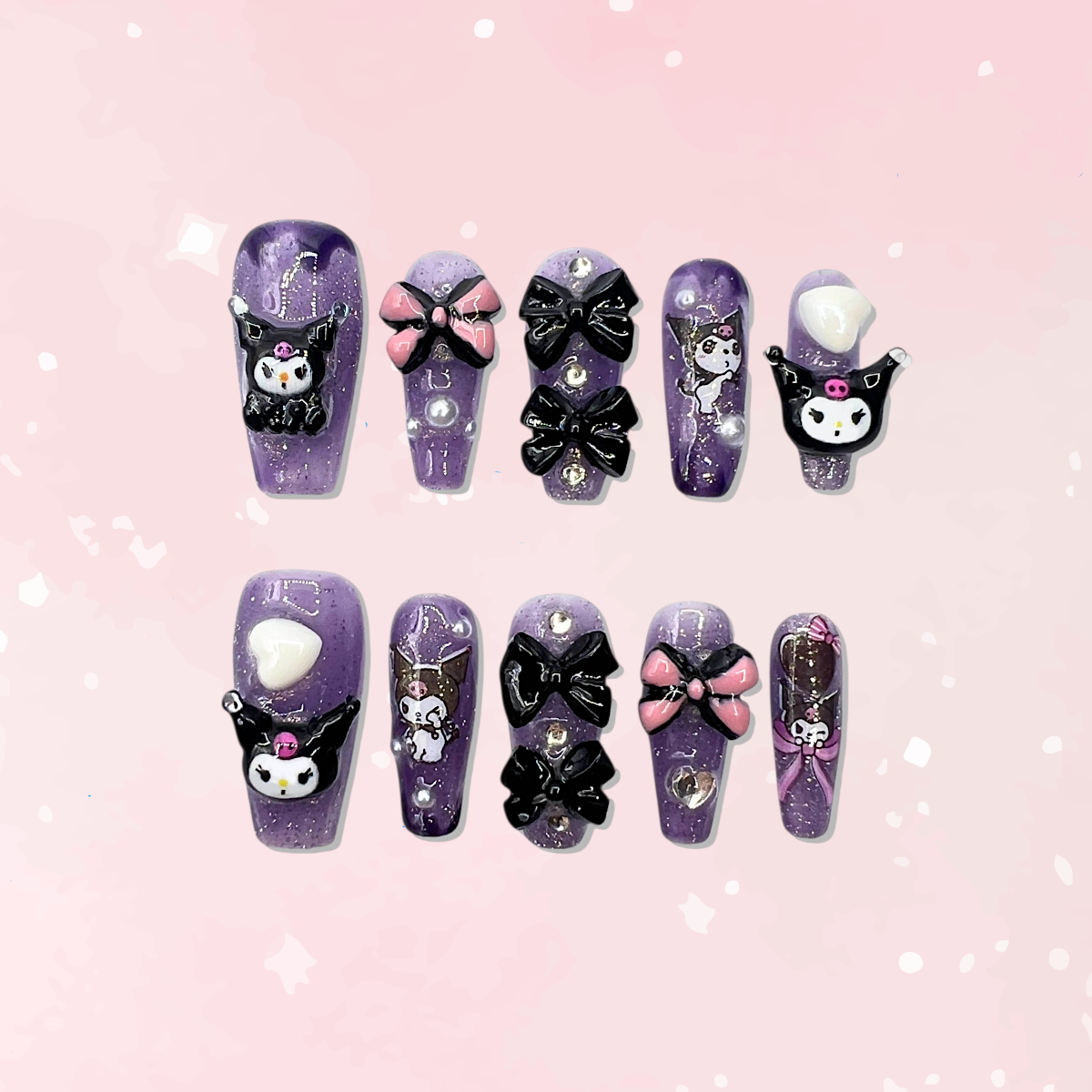 Cute Mischievous Fake Nails Kit
