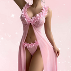 Pink Romance Sheer Lace Night Dress