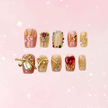 Cute Magical Girl Fake Nails Kit