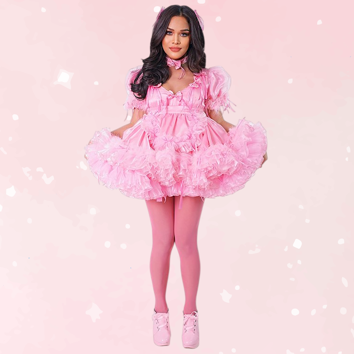 Satin Sissy Ruffle Princess Dress
