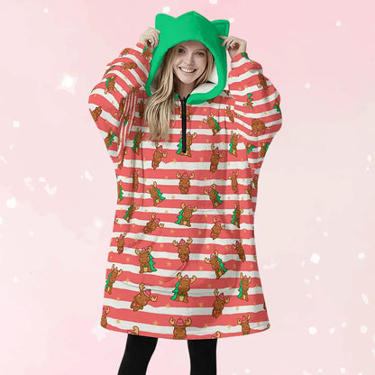 Merry Moose Ears Hoodie Blanket - Puppy's Aesthetics