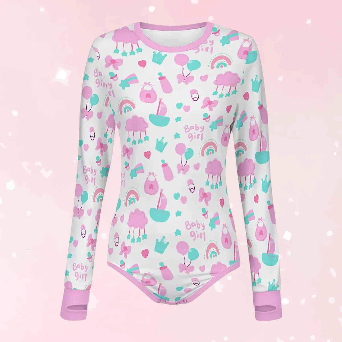 Baby Girl Dreams Long Sleeve CuddleSuit - Puppy's Aesthetics