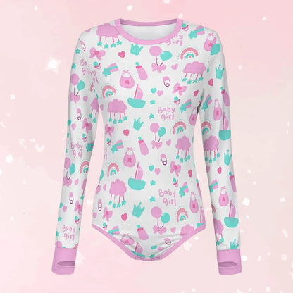 Baby Girl Dreams Long Sleeve CuddleSuit - Puppy's Aesthetics
