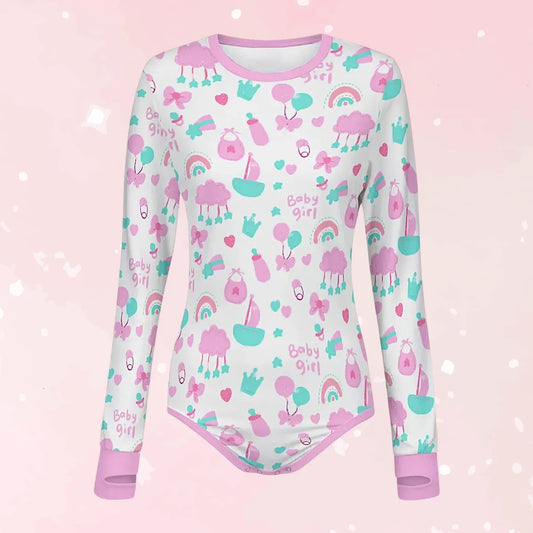 Baby Girl Dreams Long Sleeve CuddleSuit - Puppy's Aesthetics