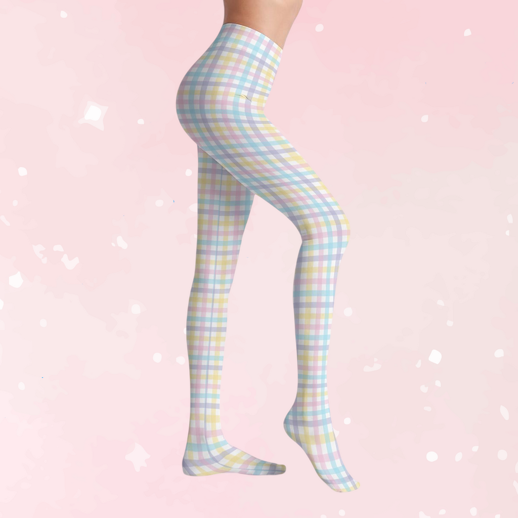 Pretty Unicorn Plaid Stretch Tights