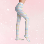 Pretty Unicorn Plaid Stretch Tights