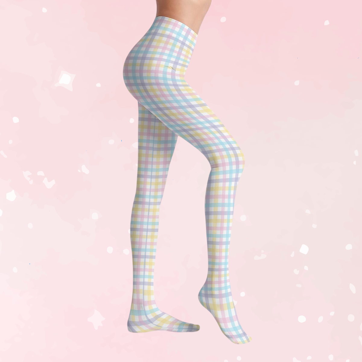 Pretty Unicorn Plaid Stretch Tights
