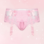 Sissy Lace Panties –  Bowknot Briefs Garter