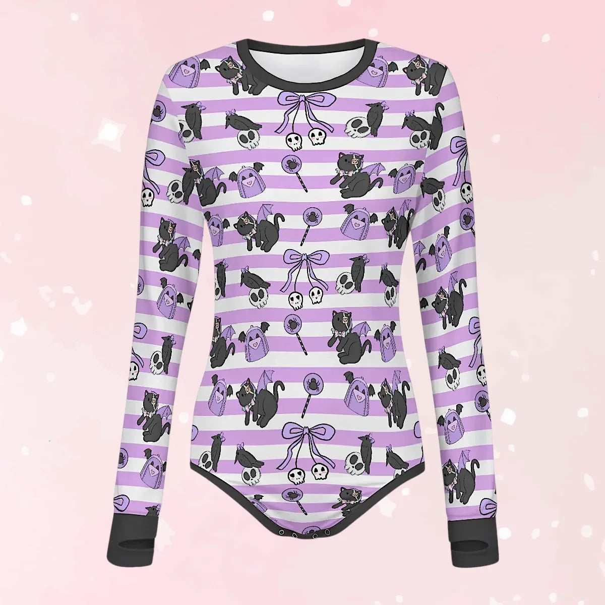 Spooky Kitty Long Sleeve CuddleSuit - Puppy's Aesthetics