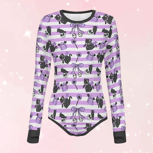 Spooky Kitty Long Sleeve CuddleSuit - Puppy's Aesthetics