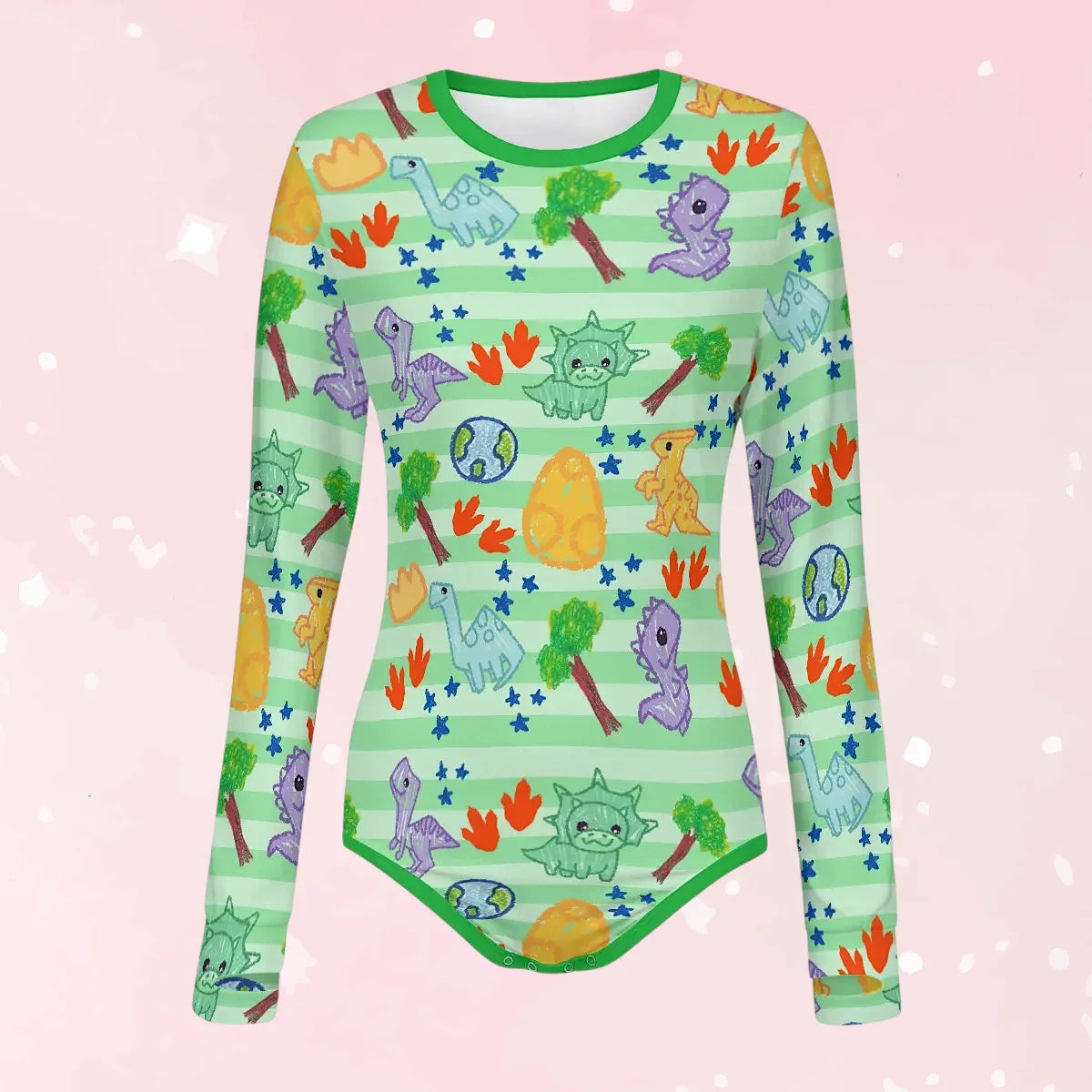 Dino Doodles Long Sleeve CuddleSuit - Puppy's Aesthetics